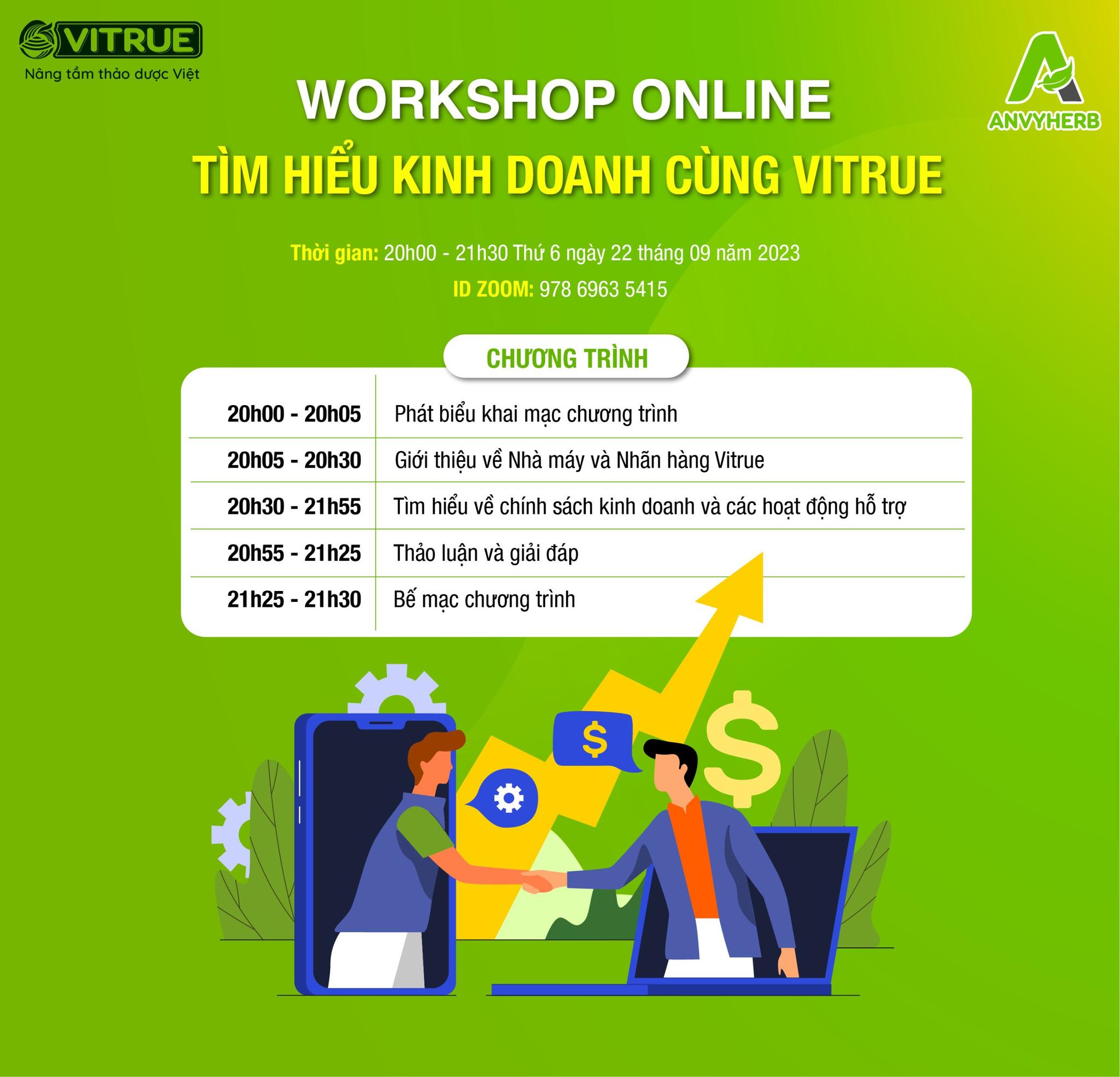 Workshop online: Tìm hiểu kinh doanh cùng Vitrue